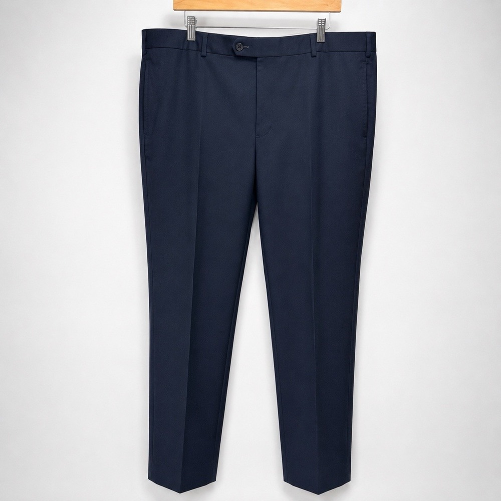 Brooks Brothers 1818 Madison Men's Navy 100% Wool Flat Front Dress Pants 42x30